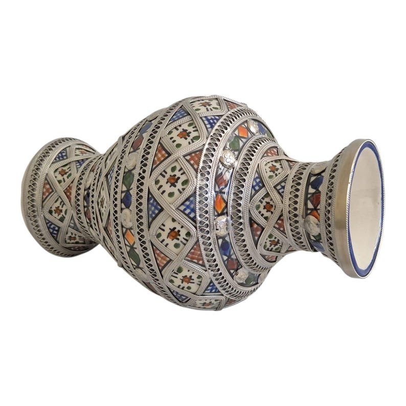 Handmade Fès Ceramic Vase - Image 2
