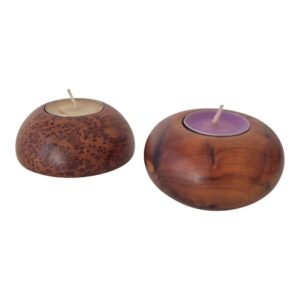 Thuya Wooden Candle Holders