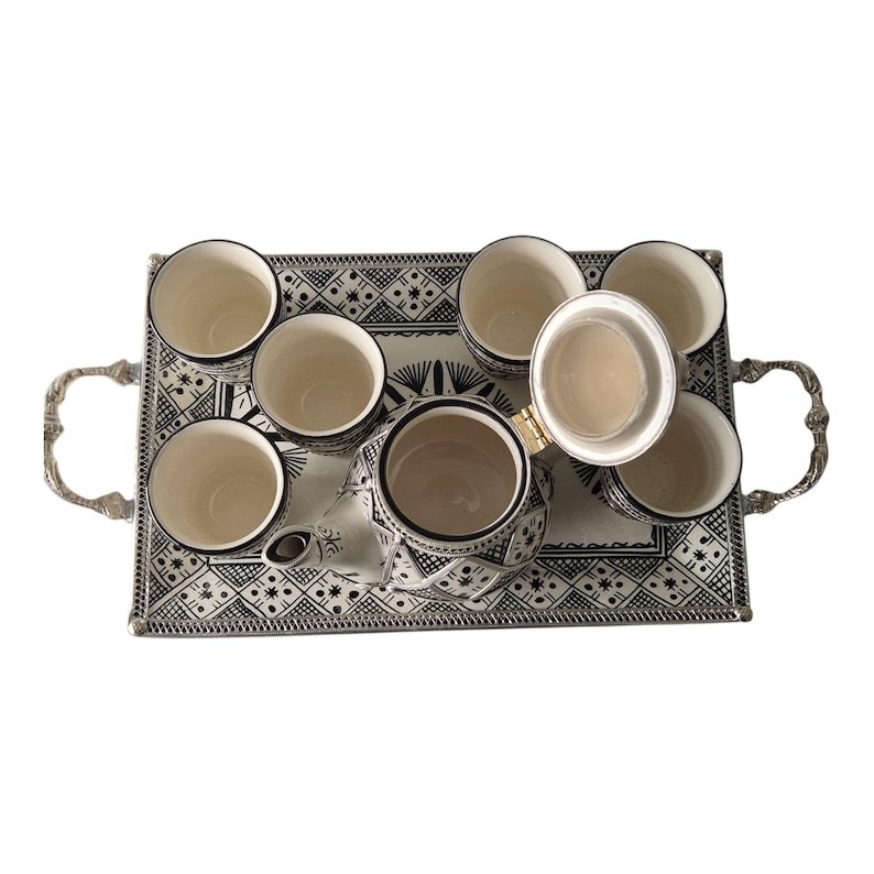 Ceramic Teapot with Cups and Tray - Image 10