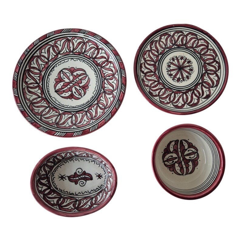 Hand-Painted Moroccan Ceramic Dishes - Image 12