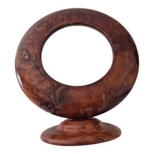 Wood Round Vanity Mirror with Stand