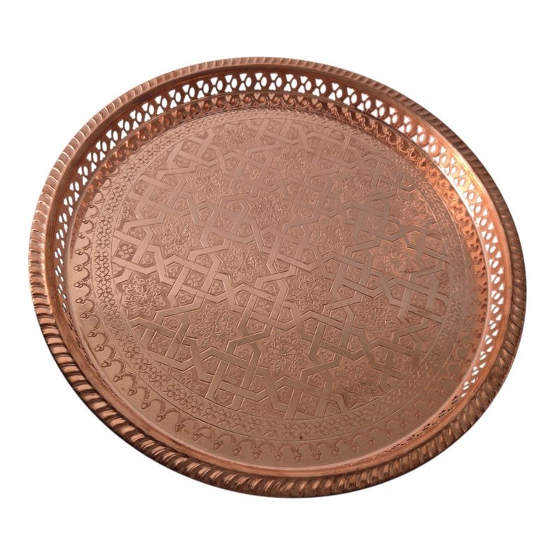 Vintage Moroccan Copper Tray - Image 2