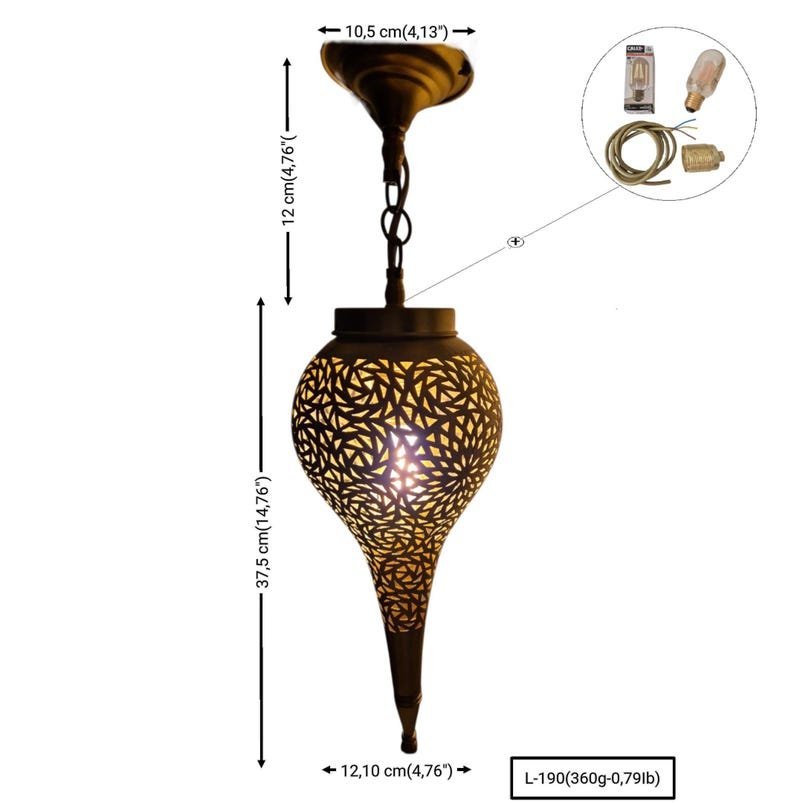 Moroccan Brass Pendant Light - Image 16