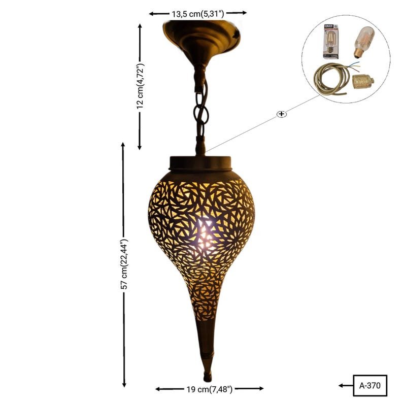 Moroccan Brass Pendant Light - Image 19
