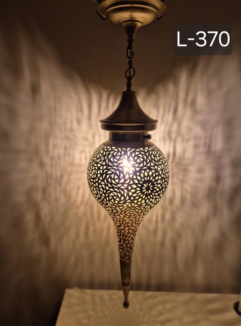Moroccan Brass Pendant Light - Image 3