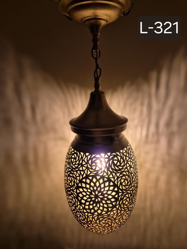 Moroccan Brass Pendant Light - Image 4
