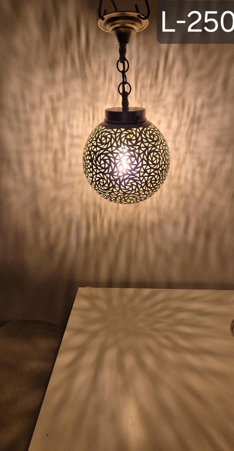 Moroccan Brass Pendant Light - Image 5