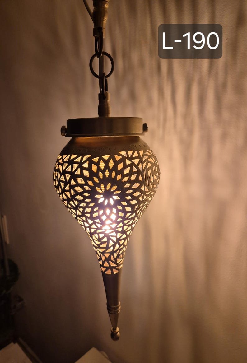 Moroccan Brass Pendant Light - Image 6