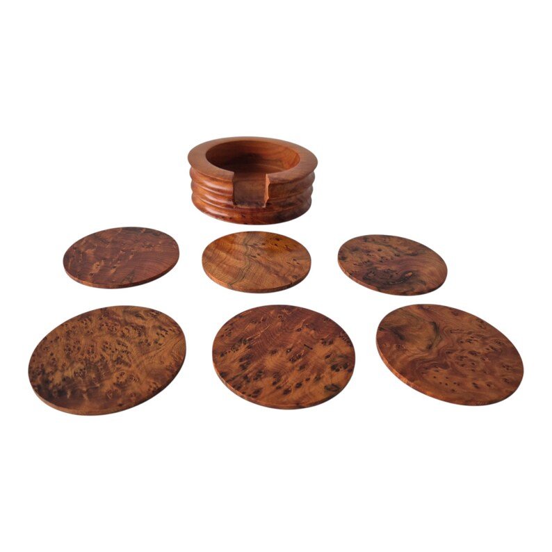 Moroccan Thuya Wood Coasters - Image 2
