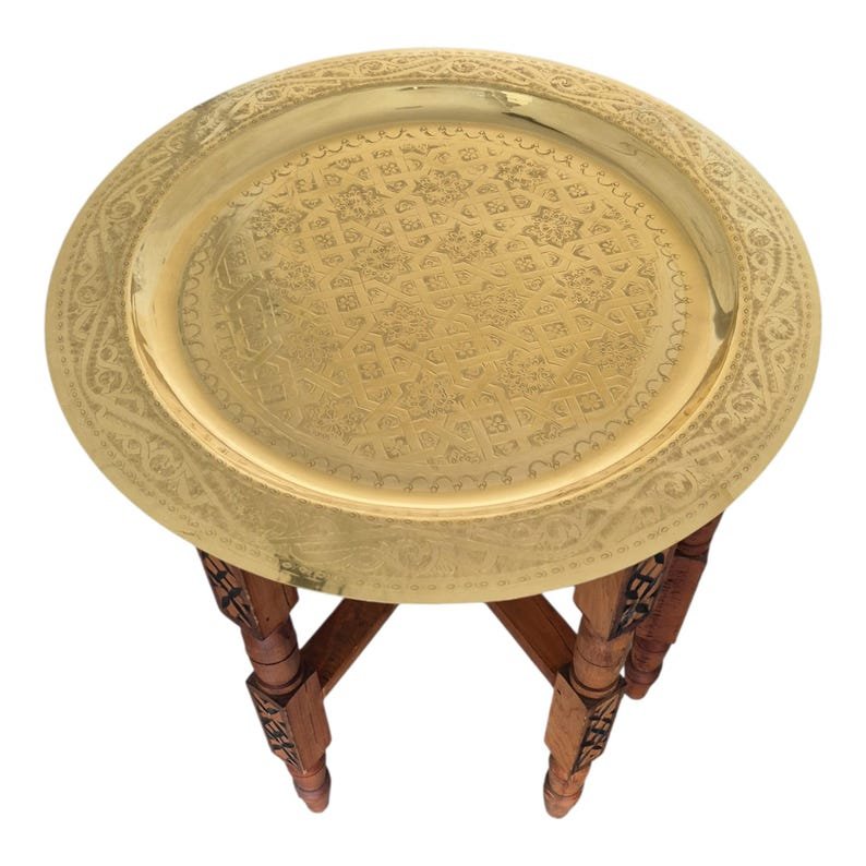 Moroccan Brass Tea Table - Image 4