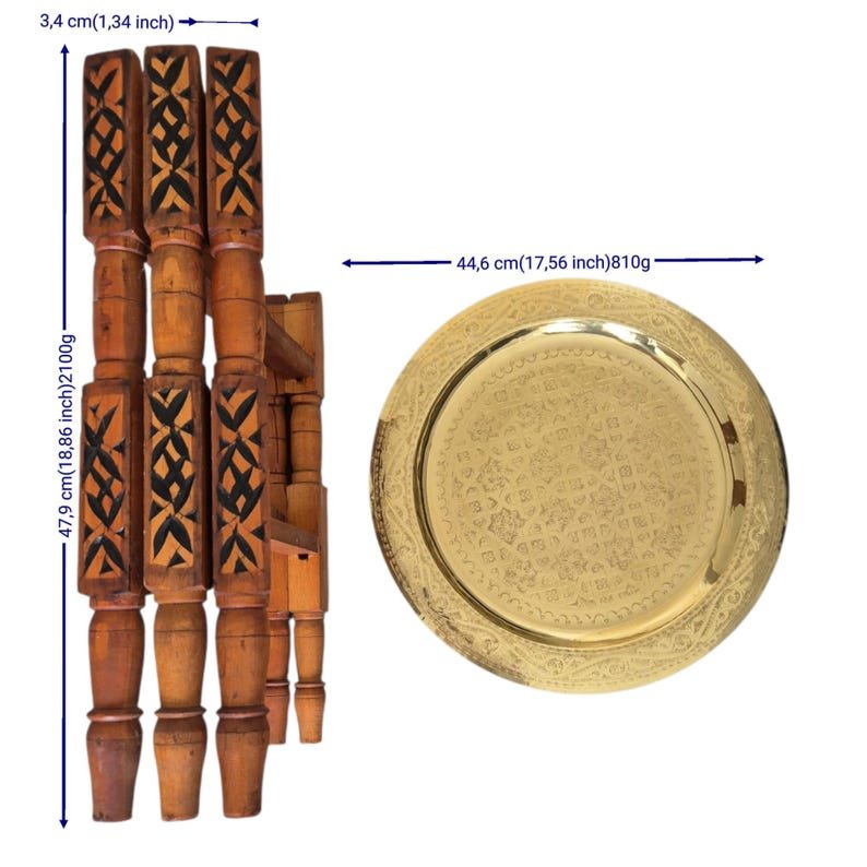 Moroccan Brass Tea Table - Image 8