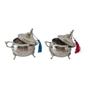 Moroccan Silver Plated Brass Sugar Bowls