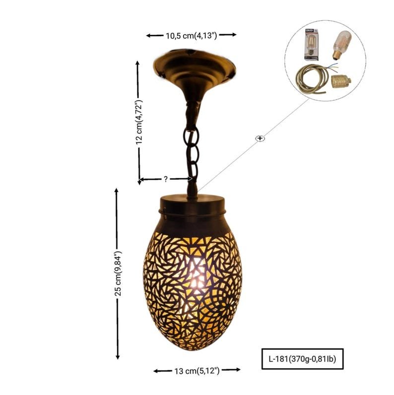 Moroccan Brass Pendant Light - Image 13