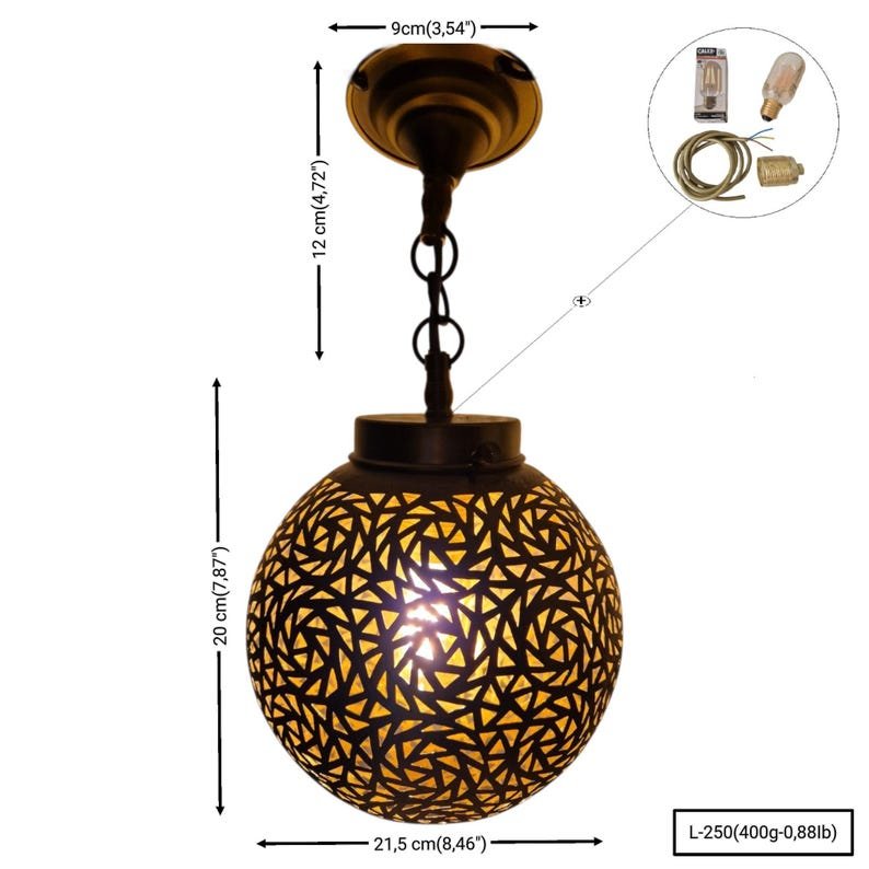 Moroccan Brass Pendant Light - Image 7