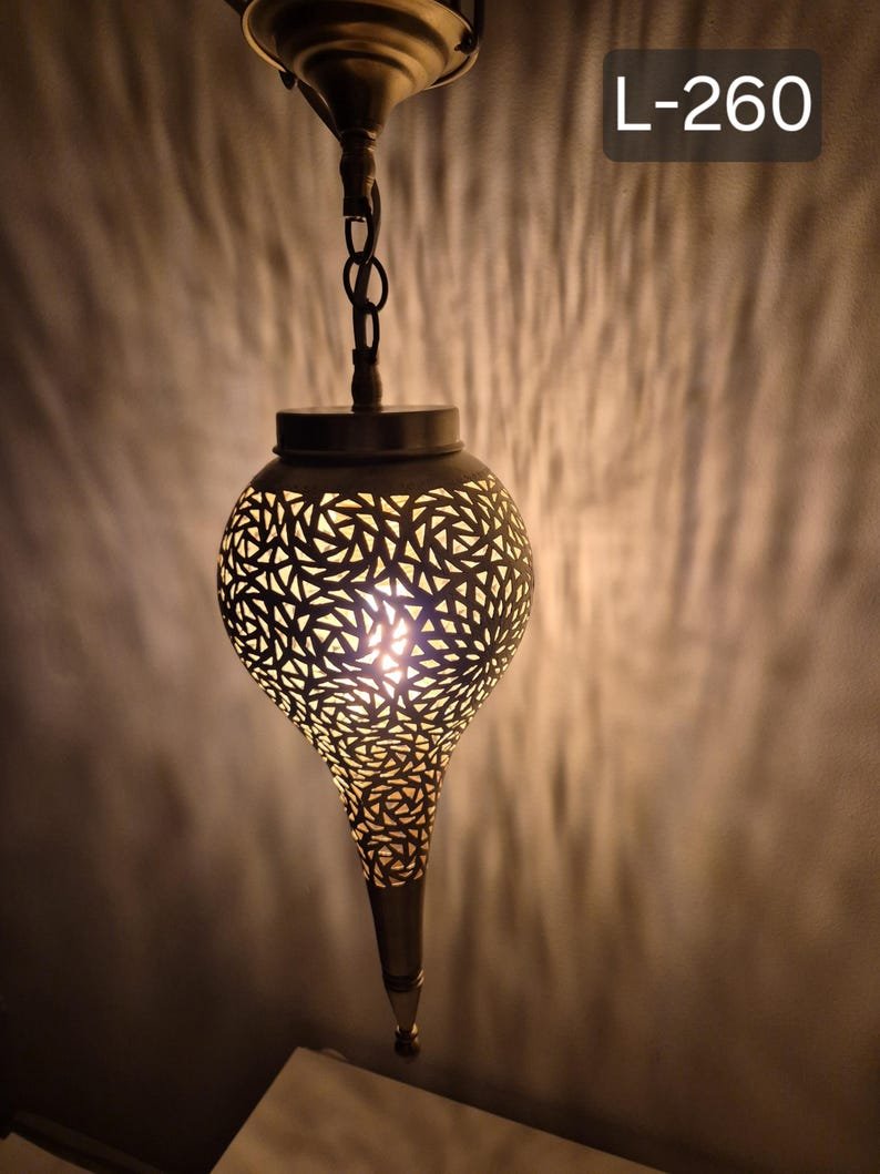 Moroccan Brass Pendant Light - Image 15