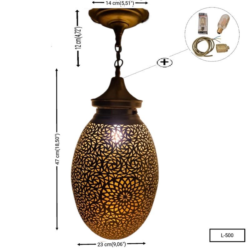 Moroccan Brass Pendant Light - Image 18