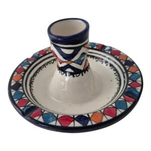 Moroccan Ceramic Ashtray with Candle Holder
