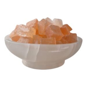 Selenite Bowl with Orange Selenite Chunks